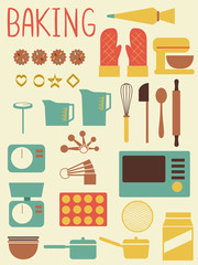 Baking Tools Equipment Flat Illustration