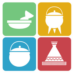 African Cooking Icons Illustration