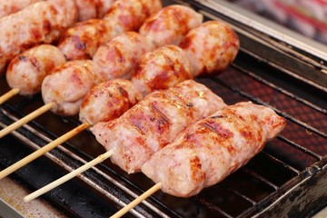 BBQ sausages street food