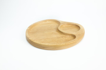 wood plate on white background