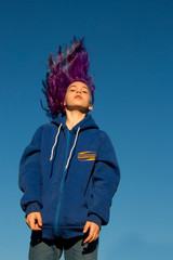 Girl with extreme hair