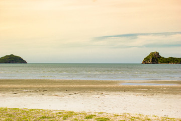 Beautiful tropical beach in Thailand and sea island.