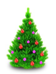 Obraz premium 3d neon green Christmas tree over white