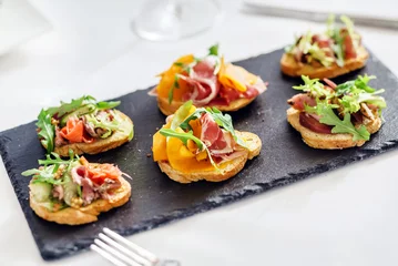 Deurstickers canape on the holiday table © Maksim Shebeko