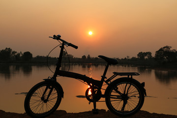 Bike silhouette at sunset.