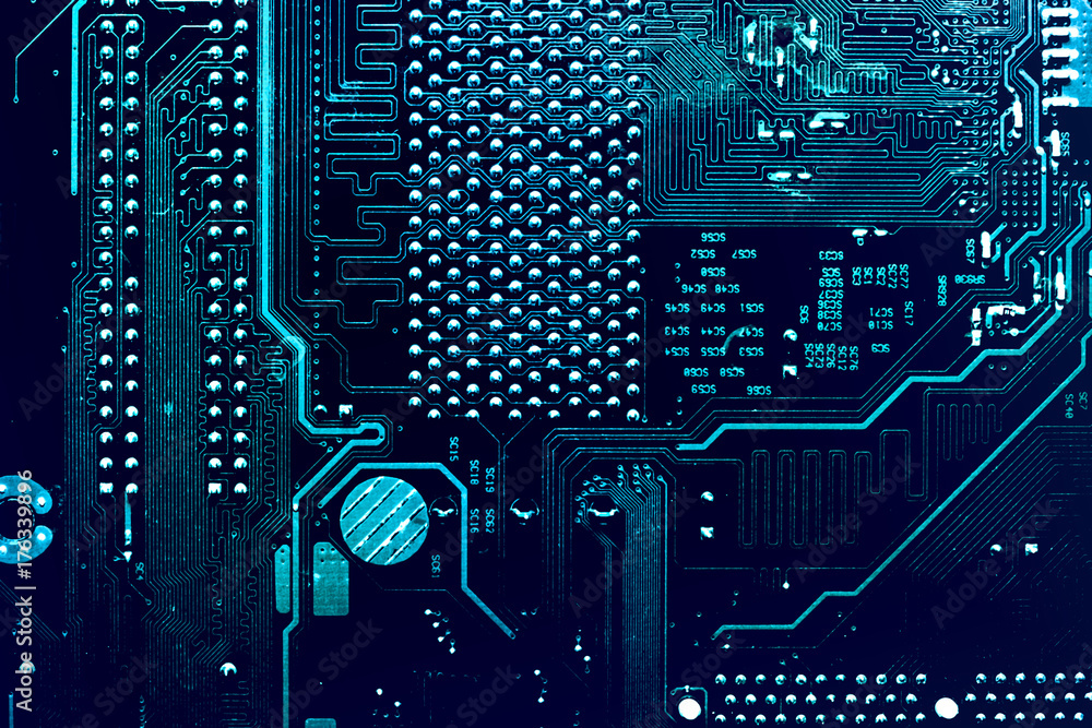 Aufkleber dark background of the silhouette of the computer motherboard for the design of the company's it sit