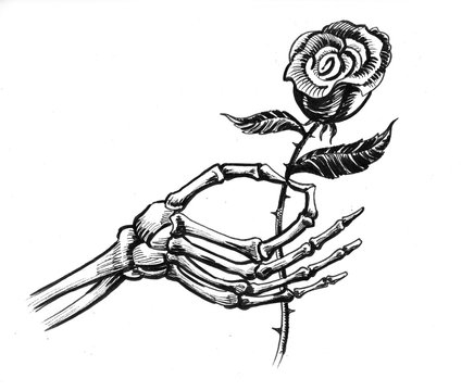 Dead hand and rose