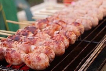 BBQ sausages street food