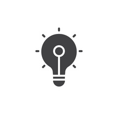 Fototapeta na wymiar Light bulb icon vector, filled flat sign, solid pictogram isolated on white. Idea symbol, logo illustration.