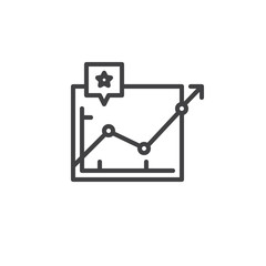 Line graph line icon, outline vector sign, linear style pictogram isolated on white. Success symbol, logo illustration. Editable stroke