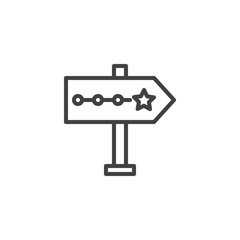 Signpost pointer line icon, outline vector sign, linear style pictogram isolated on white. Symbol, logo illustration. Editable stroke