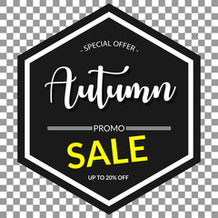 autumn sale with transparent background