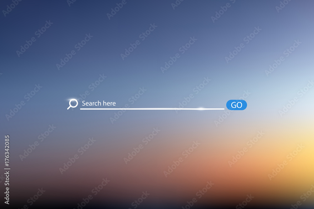Poster search bar vector illustration on background of sky , simple search box field ui element