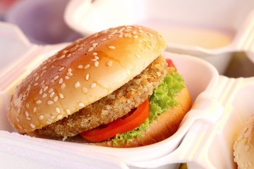 Hamburger pork at street food