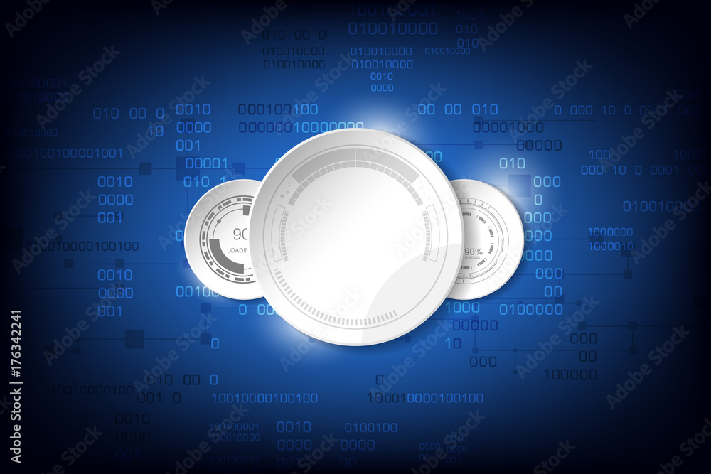 Poster vector technology computer, abstract digital network telecoms background