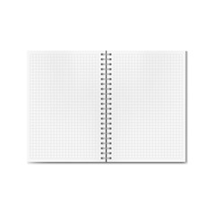 Vector opened realistic graph or quad ruled notebook. Blank lined pages textbook on ring spiral binder mock-up or template