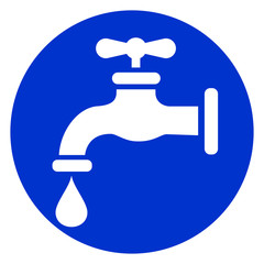 faucet blue circle icon