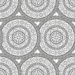 Fototapeta premium Ethnic round motifs seamless pattern