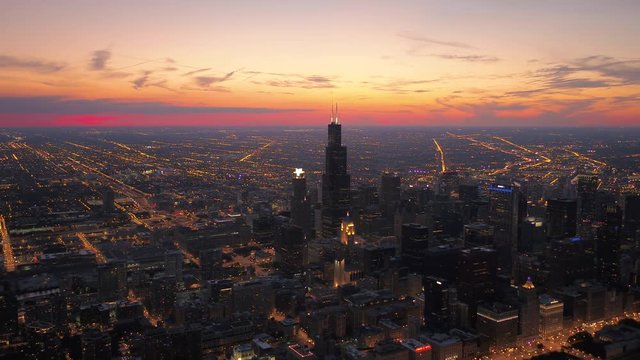 Aerial Illinois Chicago July 2017 Sunset 4K Inspire 2