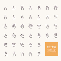 Gesture Outline Icons for web and mobile apps