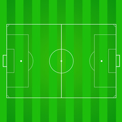 Football, soccer green, realistic, textured field. Top view with marking, easily resizable and any other elements. Template for a website, mobile application, presentation, corporate identity design