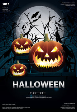 Halloween Poster Template Design Vector Illustration