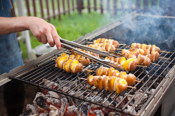 fresh vegetables on a barbecue