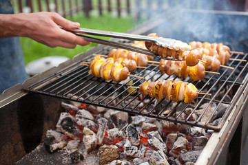 fresh vegetables on a barbecue