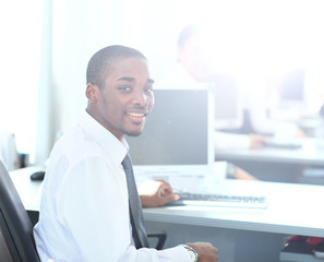 Fototapeta premium team of business people working in office