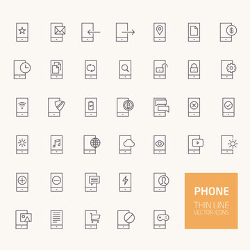 Phone Outline Icons for web and mobile apps