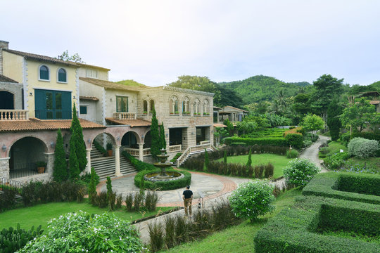 Visit and check in at La Toscana Sua phung Ratchaburi Province Thailand on 21 July 2017 - The beautiful small village resort with green landscape style roman italy for relax in holiday