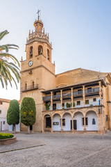 Fototapeta na wymiar View at the church of Santa Maria la Mayor in Ronda , Spain
