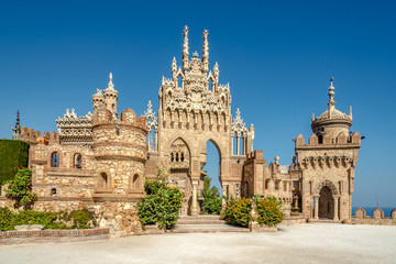 Fototapeta na wymiar View at the Colomares castle in Benalmadena, dedicated of Christopher Columbus - Spain