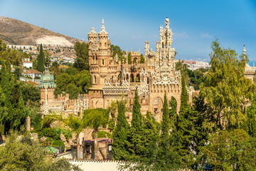 View at the Colomares castle in Benalmadena, dedicated of Christopher Columbus - Spain