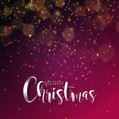 Vector illustration on a christmas theme with glowing lights and typography. Creative Holiday design for greeting card.