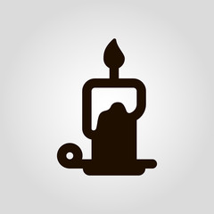 Oil lamp isolated flat vector icon