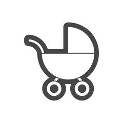 Baby Stroller icon (Silhouette)