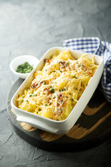 Homemade cheese and potato bake