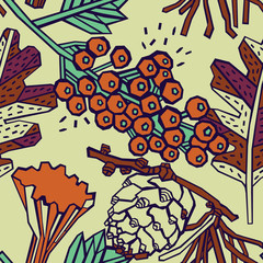 Autumn pattern design. Vector illustration.