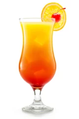 Foto op Plexiglas tequila sunrise cocktail glass isolated on white © popout