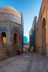 Ancient complex of buildings of Shakh i Zinda in the city of Samarkand, Uzbekistan
