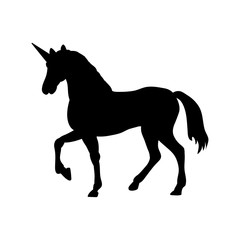 Fototapeta na wymiar Unicorn silhouette mythology symbol fantasy