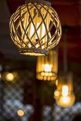 hanging decorative lamp in a restaurant