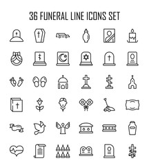 Naklejka premium Funeral icon set