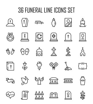 Funeral Icon Set
