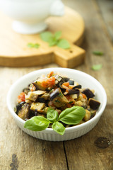 Vegetable stew with fresh basil