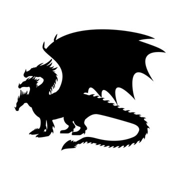 Dragon fantastic silhouette symbol mythology fantasy.