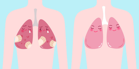 cute cartoon lung