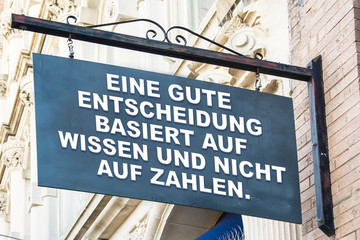 Obraz premium Businessspruch 008 - Eine gute Entscheidung