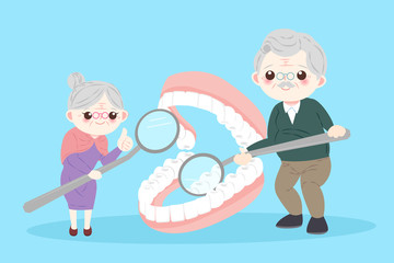 old people with tooth